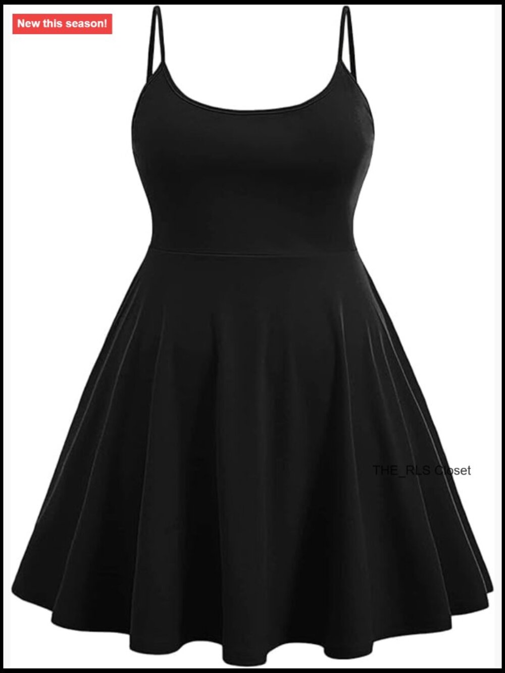 Plus Size Spaghetti Strap Sleeveless Flared Hem A-Line Cami Dress